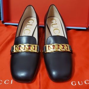 Gucci Sylvie 45 Leather Loafers